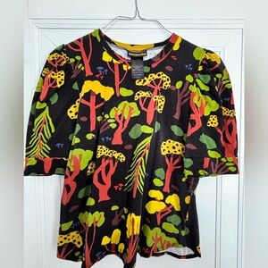 Nooworks Puff Sleeve, Tree Print